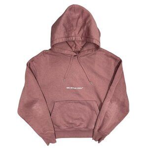 Mki Miyuki Zoku Hoodie Spellout Graphic Pullover Red Oversized XS